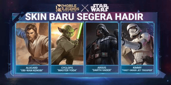 Gambar Product SKIN STAR WARS Argus - Darth Vader, Cyclops - Master Yoda, Kimmy - First Order Jet Trooper atau Alucard - Obi-Wan Kenobi