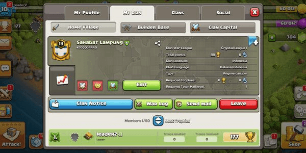 Gambar Product CLAN LVL 19 | Friends of Lampung | CH 10 MAX | CRYSTAL I