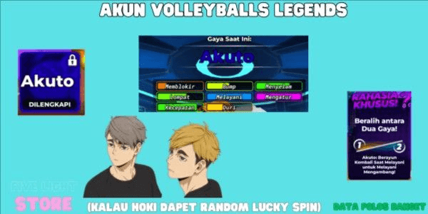 Gambar Product Akun Twins (Akuto + Okuro) |DATA POLOS +13 | INSTANT DELIVERY | NO SCRIPT | - Volleyball Legends