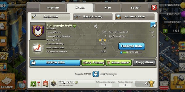 Gambar Product Clan Level 31 | Tag 7 Digit | Ibukota Lv. 10 Max