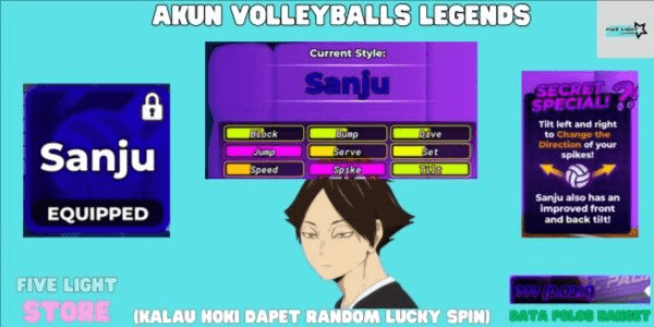 Gambar Product Akun Sanju/Sanu | RAW DATA +13 | INSTANT DELIVERY | NO SCRIPT | - Volleyball Legends