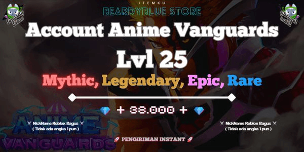 Gambar Product Accounts Anime Vanguards Lvl 25 | Instant Delivery