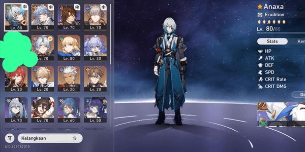 Gambar Product Akun Hsr Anaxa, phainon, saber