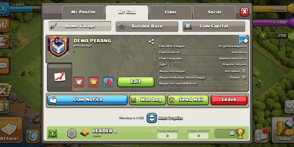 Gambar Product CLAN LVL 24 | GOD OF WAR | CH 10 MAX | CRYSTAL III