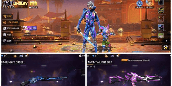 Gambar Product SELLING FREE FIRE ACCOUNT SG BUNNY | FUSION BUNDLE | KAKASHI BUNDLE & BIRD ANIMATION