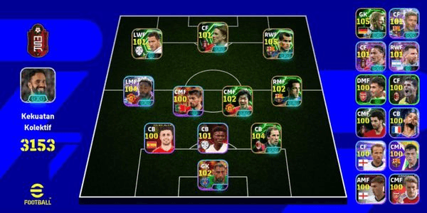 Gambar Product #A3 Cheap Efootball Account, GG, Guaranteed, and Safe (Player Blitz Curler Rating 3150+)