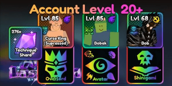 Gambar Product Account Level 20 (Bobak AVATAR + Sukuna OVERLORD) Anime Last Stand