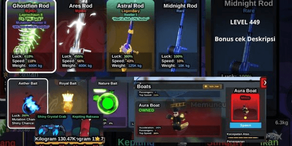 Gambar Product AKUN FISH IT! GROFINN ROD + AETHER BAIT + AURA FARMING