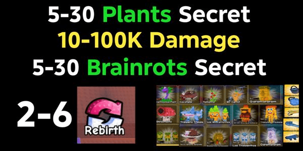 Gambar Product BONUS ACCOUNT SECRET PLANTS + BONUS SECRET BRAINROTS + BONUS GEAR + BONUS MONEY + BONUS SEEDS - PLANTS VS BRAINROTS