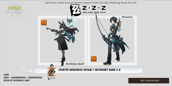 Gambar Product [Asia] Starter Miyabi | Adventure Rank 4-8 Zenless Zone Zero