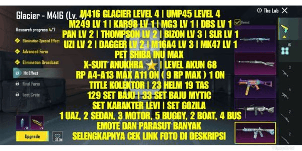 Gambar Product PUBG GLACIER LEVEL 4 DISKON HARI INI
