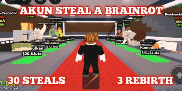 Gambar Product Akun Steal A Brainrot 30 Steals + 3 Rebierth