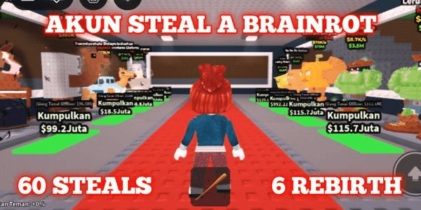 Gambar Product Akun Steal A Brainrot 60 Steals + 6 Rebierth