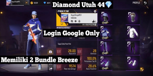 Gambar Product Newbie Level 20 Safe & Trusted 100% Free Fire Account