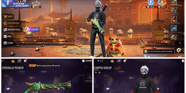 Gambar Product SELL FREE FIRE ACCOUNT SG TRUMPET | GROZA INCUBATOR | AUG INCUBATOR | COBRA FIST & TURTLENECK BUNDLE