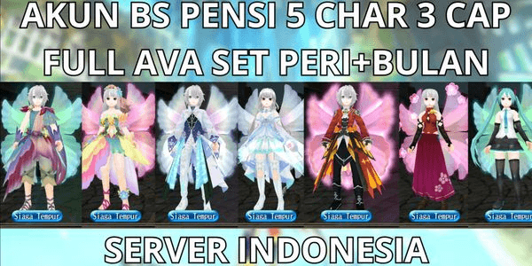 Gambar Product ACCOUNT BS RETIRE 5 CHAR 3 CAP MAX LVL 305 SERVER INDONESIA, FULL AVA SET FAIRY+OCEAN MOON, READY TO USE+FULL RESET VIA MQ, ANTI HACKBACK, SUPER CHEAP
