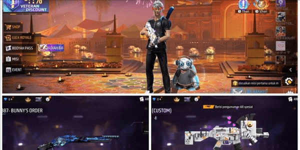 Gambar Product SELL FREE FIRE ACCOUNT SG BUNNY | WHITE UMP | GROZA INCU | KAKASHI HAIR & DRAGON BAG