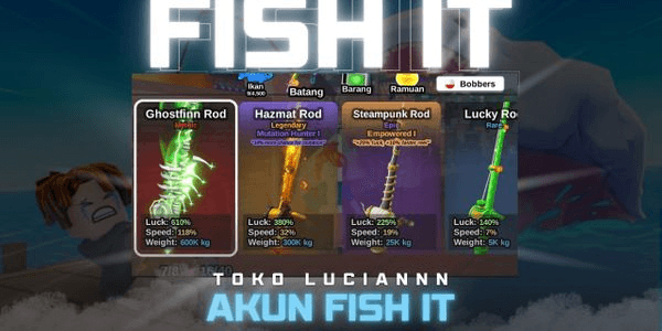 Gambar Product Akun Ghostfinn Rod FISH IT| Bonus Coin + Bonus Bait