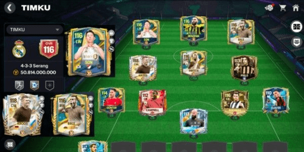 Gambar Product AKUN FC MOBILE SULTAN TONI KROOS OVR 118 EVO MAX, BALE OVR 116 EVO MAX + OVR SQUAD 116 PLAYER LVL MAX SUPER LUXURIOUS‼️