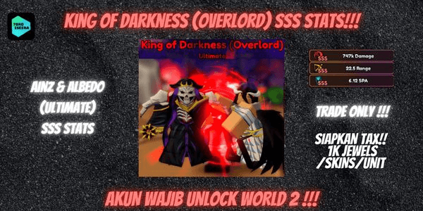 Gambar Product King of Darkness (Overlord) Evolved / Ainz&Albedo SSS Stats!!!