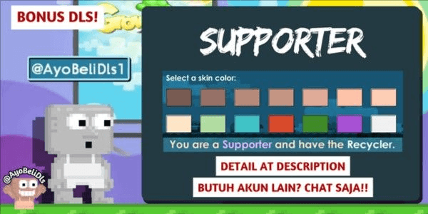 Gambar Product AKUN GROWTOPIA OLD POLOS SUPPORTER MURAH