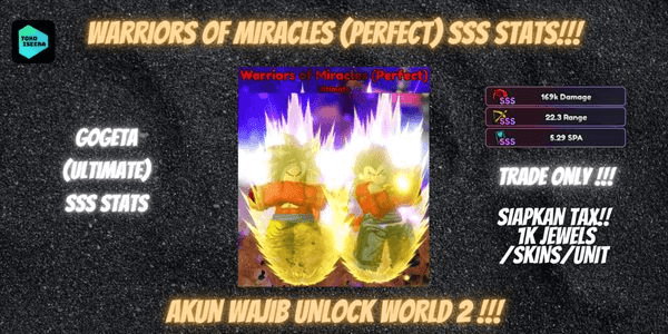 Gambar Product Warriors of Miracles (Perfect) Evolved / Gogeta SSS Stats!!!