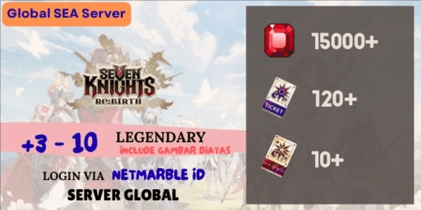 Gambar Product Akun Reroll Seven Knights The Re:BIRTH [Global] - 2