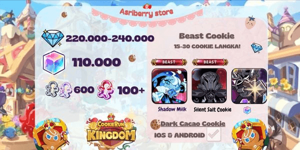 Gambar Product CRK Combo Beast Account (Silent salt cookie + Shadow Milk) Cookie + Crystals