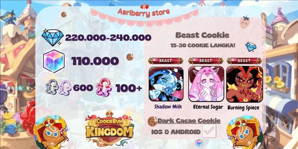 Gambar Product CRK Combo Beast Account (Burning Spice + Eternal Sugar + Shadow Milk) Cookie + Crystals