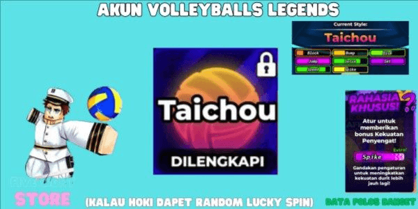 Gambar Product Taichou (Style)  0,02% |DATA POLOS +13 | INSTANT DELIVERY | NO SCRIPT | SAFE ACOUNT| - Volleyball Legends