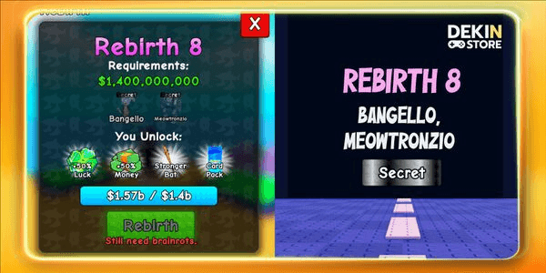 Gambar Product Paket Rebirth 8 | Plants Vs Brainrots