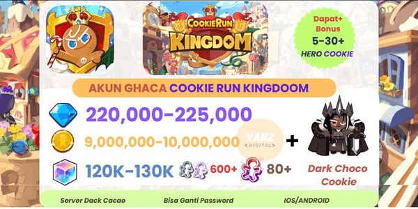 Gambar Product [Dark Cacao] Akun Gacha CRK | 220K–230K Crystal + 120K Cubes + 600-700 Cutter + 80-100 Special Cookie Cutter ! iOS & Android