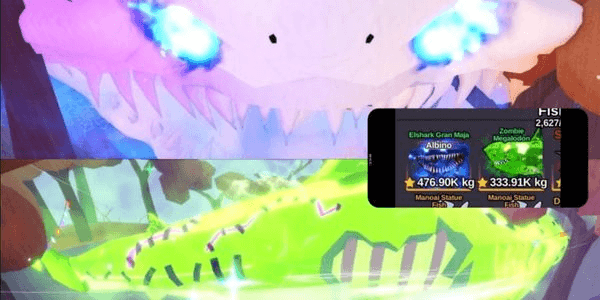 Gambar Product NEW SECRET ELSHARK GRAN MAJA(ALBINO) + ZOMBIE MEGALODON || FISH IT!