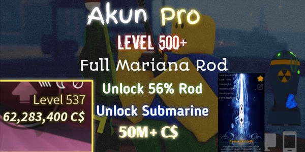 Gambar Product Akun Fisch Level 500 | Data Polos