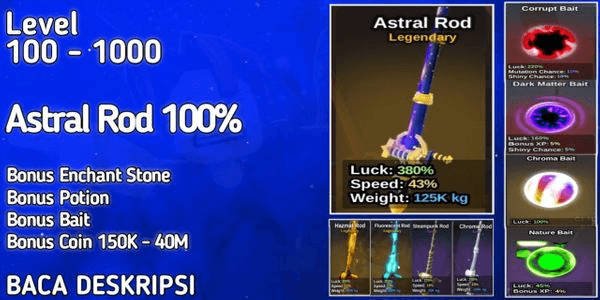 Gambar Product Akun Fish It! Bonus Rod + Bonus Coin