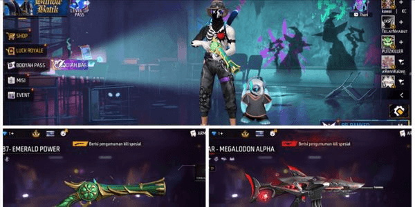 Gambar Product SELL FREE FIRE ACCOUNT TRUMPET SG | SCAR LEVEL 3 | COBRA FIST & CLOUD ANIMATION