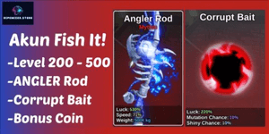 AKUN FISH IT! ANGLER ROD + CORRUPT BAIT