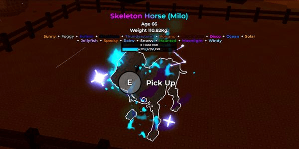 Gambar Product Skeleton Horse (Exclusive/Limited Halloween Animal) with 15+ Mutations - Raise Animals!