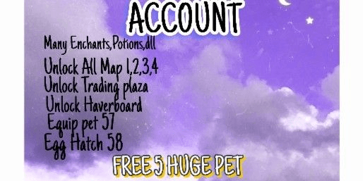 Gambar Product Akun Pet Simulator 99 rebirth 8 rank 8-10 unlock all map free random huge (check the description to see the account specifications)