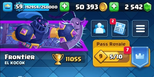 Gambar Product King Tower 15 | Level 59 | 11-EVO | 20-Elite | 54-Max Cards | 133 Emote | 9 Years Played