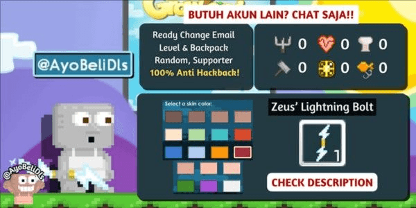 Gambar Product Akun Zeus Supporter Murah