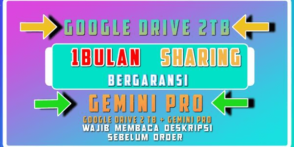 Gambar Product GOOGLE DRIVE 2TB + GEMINI PRO 1 MONTH SHARING