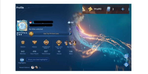 Gambar Product AKUN HOK SEMI SULTAN | HERO 93 | SKIN 108 | TINGGAL MAIN SPEK MANTAP