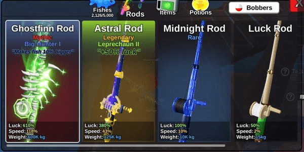 Gambar Product Lv 314, Ghostfinn Rod, Astral Rod, Aether Bait, Giant Squid, Coin 2M