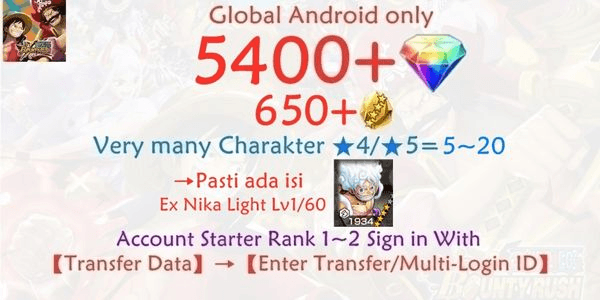 Gambar Product OPBR ONE PIECE Bounty Rush-2 account