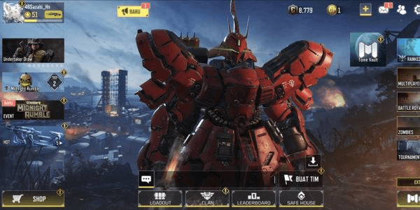 Gambar Product Call Of Duty Mobile Account Character legend Gundam Sazabi 3 LEGENDARY WEAPONS
