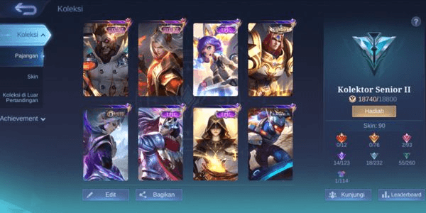 Gambar Product Cheapest ML account with lots of skins and BP
