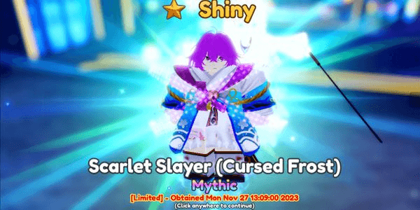 Gambar Product SHINY Scarlet Slayer (Cursed Frost) | Anime Adventures