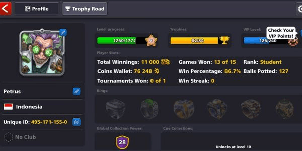 Gambar Product Akun Baru + 11 Cue Keren + 90 Cash + 80K Koin