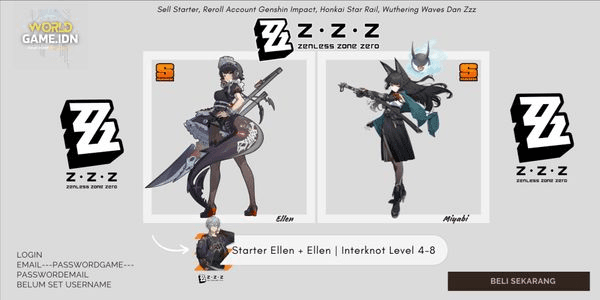 Gambar Product [Asia] Starter Miyabi + Ellen | Adventure Rank 4-8 Zenless Zone Zero | Male